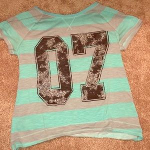 Teal and Gray Striped 07 Shirt